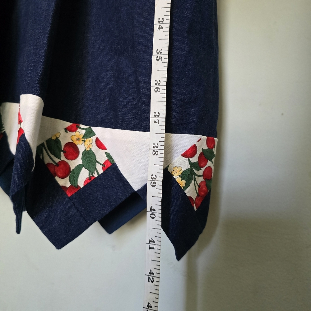 Quilted Cherry Pinafore Dress - Handmade Boho Heirloom - Picture 7 of 12